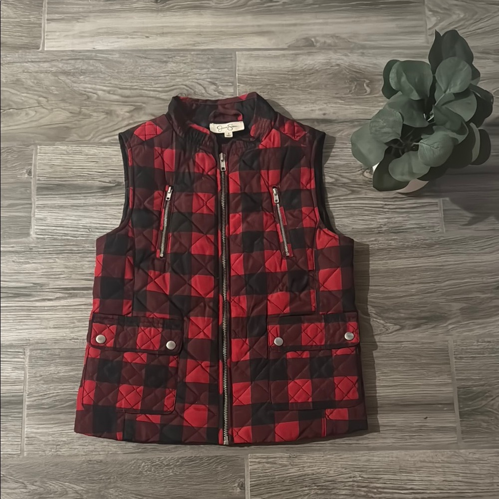 JESSICA SIMPSON - KIDS Red and Black Quilted Vest
